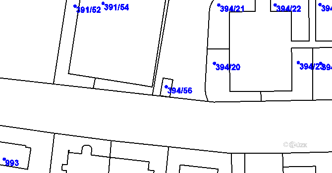 Parcela st. 394/56 v KÚ Řepy, Katastrální mapa