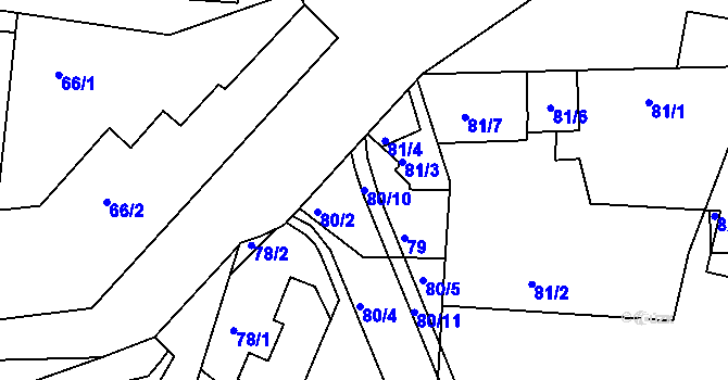 Parcela st. 80/10 v KÚ Řepy, Katastrální mapa