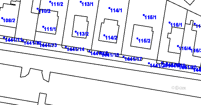Parcela st. 1441/16 v KÚ Řepy, Katastrální mapa