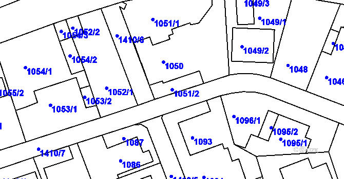 Parcela st. 1051/2 v KÚ Řepy, Katastrální mapa