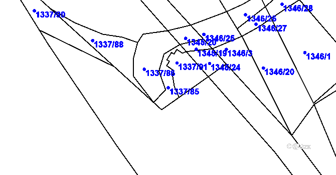 Parcela st. 1337/85 v KÚ Řepy, Katastrální mapa
