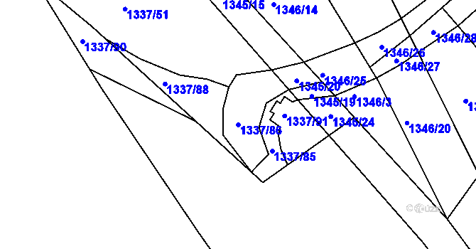 Parcela st. 1337/86 v KÚ Řepy, Katastrální mapa