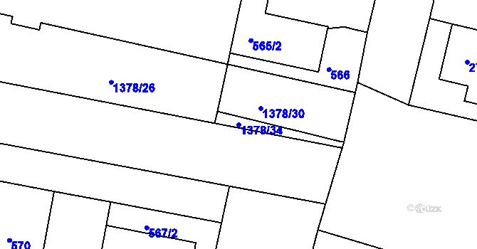 Parcela st. 1378/34 v KÚ Řepy, Katastrální mapa