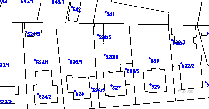 Parcela st. 528/1 v KÚ Řepy, Katastrální mapa