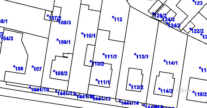 Parcela st. 111/2 v KÚ Řepy, Katastrální mapa