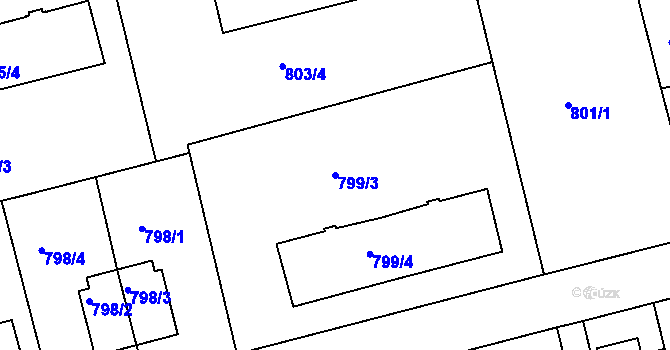 Parcela st. 799/3 v KÚ Řepy, Katastrální mapa
