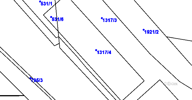 Parcela st. 1317/4 v KÚ Řepy, Katastrální mapa