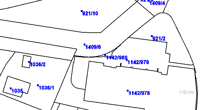 Parcela st. 1142/980 v KÚ Řepy, Katastrální mapa
