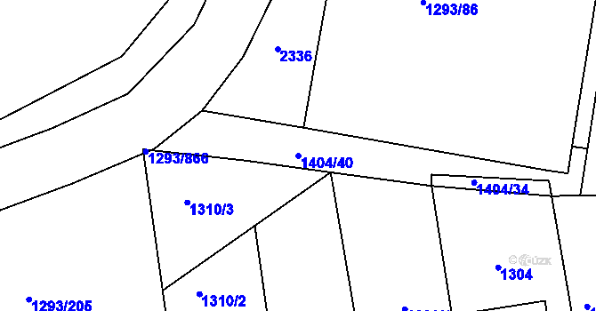 Parcela st. 1404/40 v KÚ Řepy, Katastrální mapa