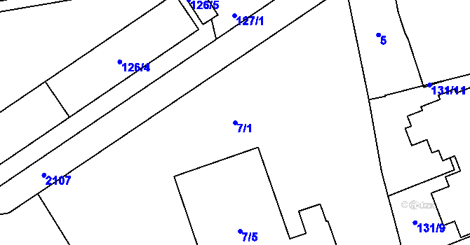 Parcela st. 7/1 v KÚ Ruzyně, Katastrální mapa