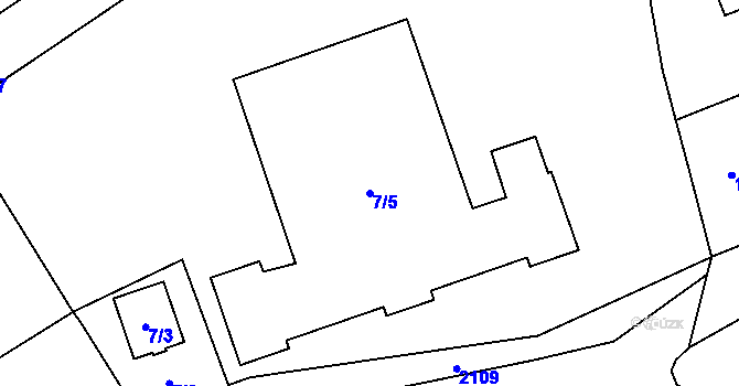 Parcela st. 7/5 v KÚ Ruzyně, Katastrální mapa