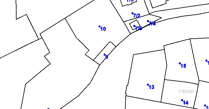 Parcela st. 9 v KÚ Ruzyně, Katastrální mapa