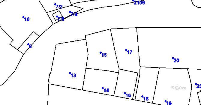 Parcela st. 15 v KÚ Ruzyně, Katastrální mapa