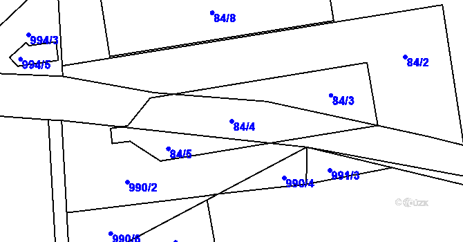 Parcela st. 84/4 v KÚ Ruzyně, Katastrální mapa