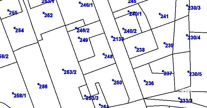 Parcela st. 248 v KÚ Ruzyně, Katastrální mapa