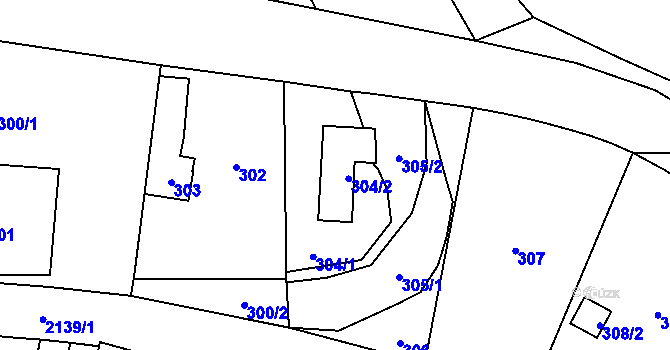 Parcela st. 304 v KÚ Ruzyně, Katastrální mapa