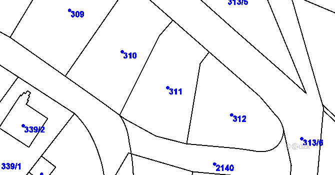 Parcela st. 311 v KÚ Ruzyně, Katastrální mapa