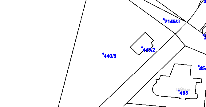 Parcela st. 440/5 v KÚ Ruzyně, Katastrální mapa