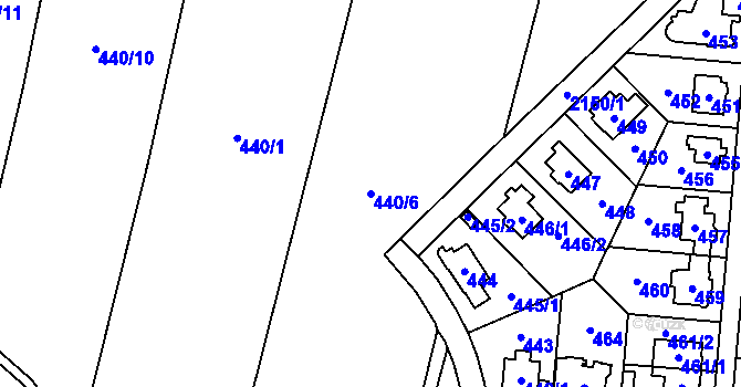 Parcela st. 440/6 v KÚ Ruzyně, Katastrální mapa