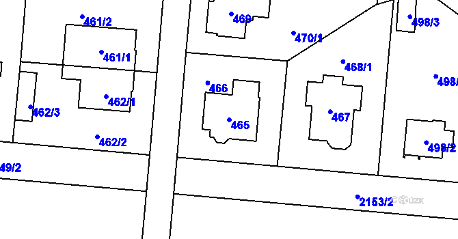 Parcela st. 465 v KÚ Ruzyně, Katastrální mapa