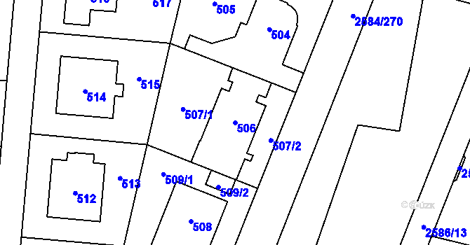 Parcela st. 506 v KÚ Ruzyně, Katastrální mapa