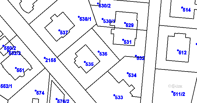 Parcela st. 536 v KÚ Ruzyně, Katastrální mapa