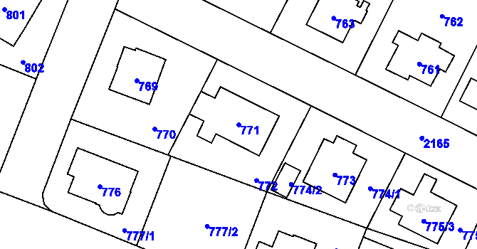 Parcela st. 771 v KÚ Ruzyně, Katastrální mapa