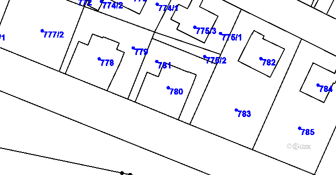 Parcela st. 780 v KÚ Ruzyně, Katastrální mapa