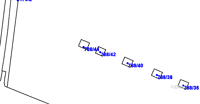 Parcela st. 788/42 v KÚ Ruzyně, Katastrální mapa