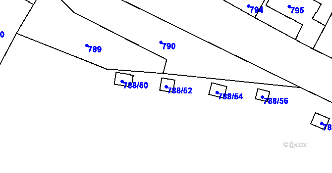 Parcela st. 788/52 v KÚ Ruzyně, Katastrální mapa