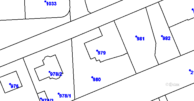 Parcela st. 979 v KÚ Ruzyně, Katastrální mapa