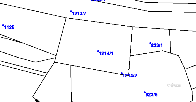 Parcela st. 1214/1 v KÚ Ruzyně, Katastrální mapa