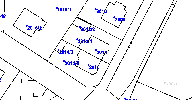 Parcela st. 2011 v KÚ Ruzyně, Katastrální mapa