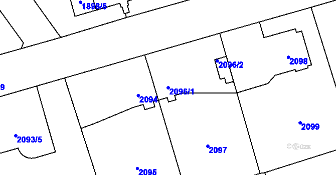 Parcela st. 2096/1 v KÚ Ruzyně, Katastrální mapa