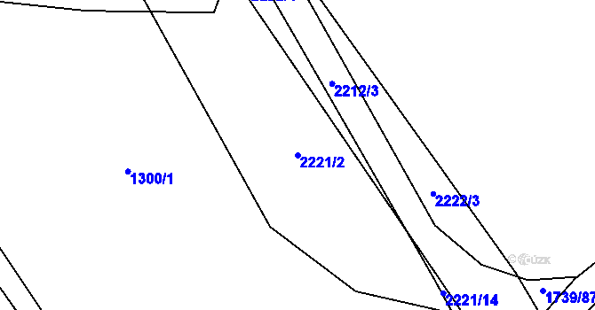 Parcela st. 2221/2 v KÚ Ruzyně, Katastrální mapa
