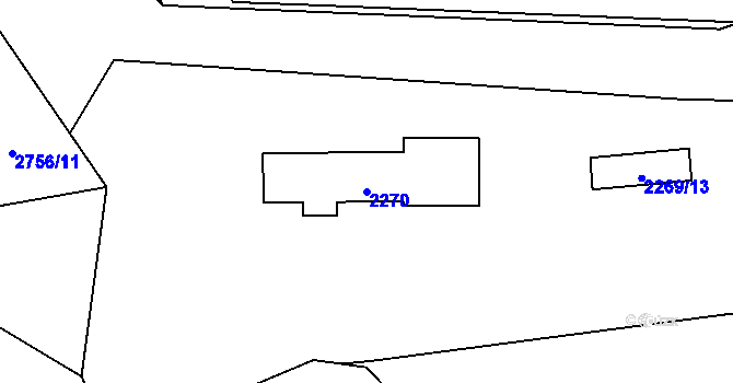 Parcela st. 2270 v KÚ Ruzyně, Katastrální mapa