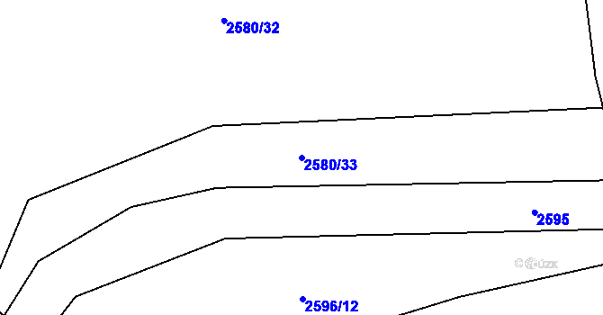 Parcela st. 2580/33 v KÚ Ruzyně, Katastrální mapa