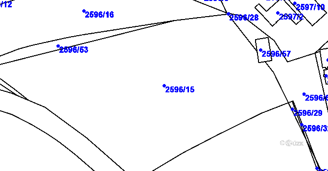 Parcela st. 2596/15 v KÚ Ruzyně, Katastrální mapa