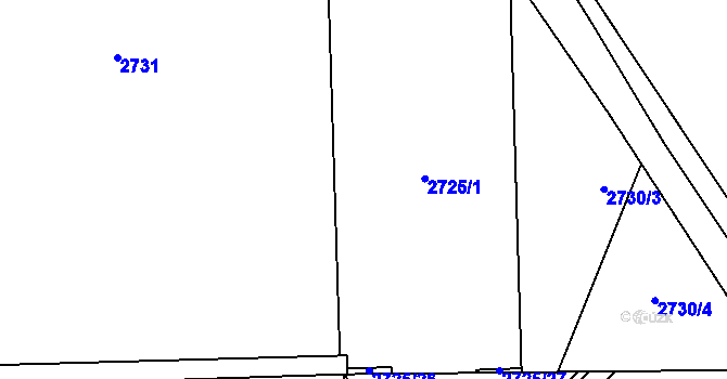 Parcela st. 2725/17 v KÚ Ruzyně, Katastrální mapa