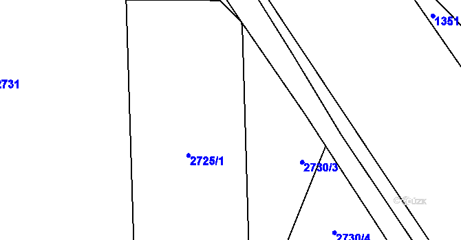 Parcela st. 2725/39 v KÚ Ruzyně, Katastrální mapa