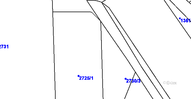 Parcela st. 2725/41 v KÚ Ruzyně, Katastrální mapa