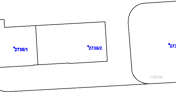Parcela st. 2735/2 v KÚ Ruzyně, Katastrální mapa
