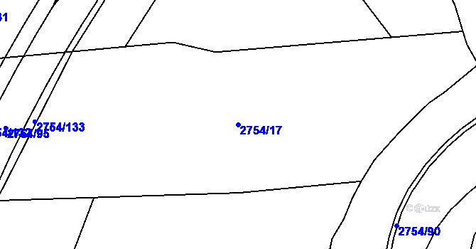 Parcela st. 2754/17 v KÚ Ruzyně, Katastrální mapa