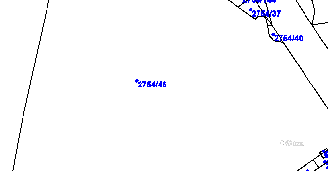 Parcela st. 2754/39 v KÚ Ruzyně, Katastrální mapa
