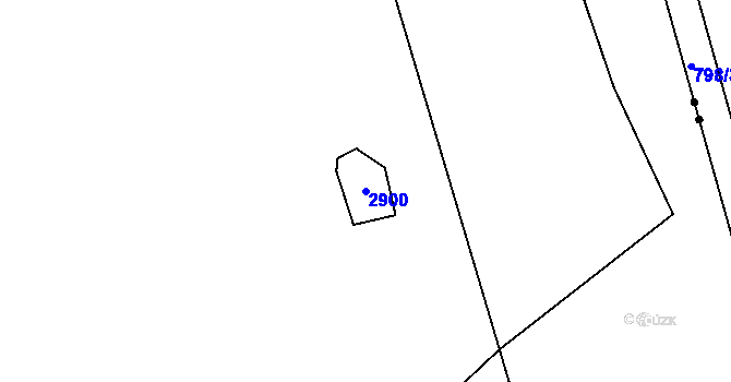 Parcela st. 2900 v KÚ Ruzyně, Katastrální mapa