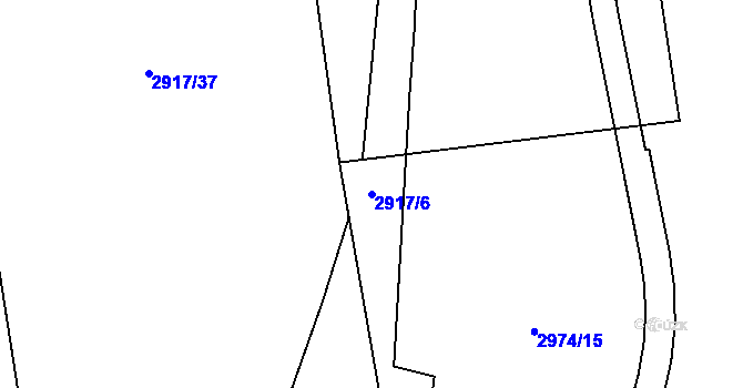Parcela st. 2917/6 v KÚ Ruzyně, Katastrální mapa