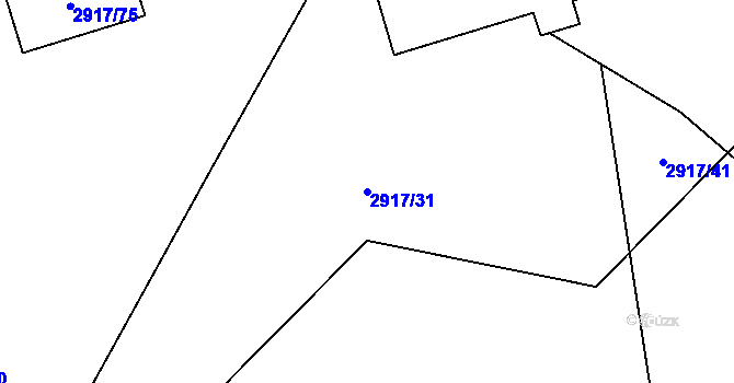 Parcela st. 2917/31 v KÚ Ruzyně, Katastrální mapa