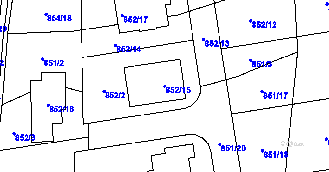 Parcela st. 852/15 v KÚ Ruzyně, Katastrální mapa
