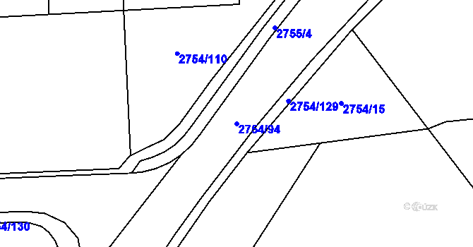 Parcela st. 2754/94 v KÚ Ruzyně, Katastrální mapa