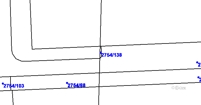 Parcela st. 2754/138 v KÚ Ruzyně, Katastrální mapa